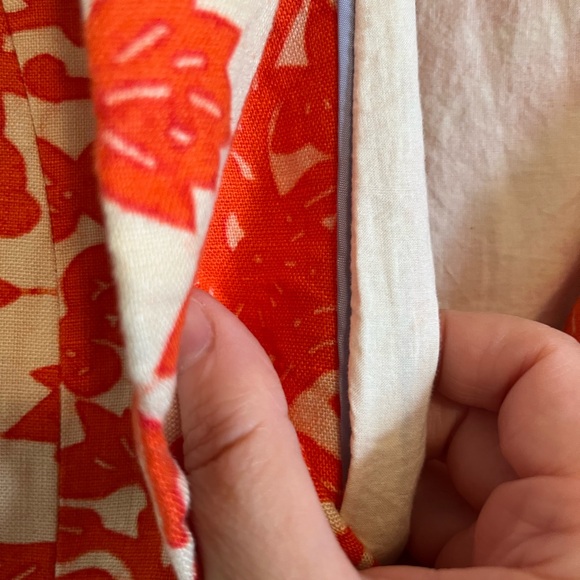 Vintage Y2K LOFT Women's Vibrant Orange and Cream Floral Blazer dead stock - Picture 10 of 14